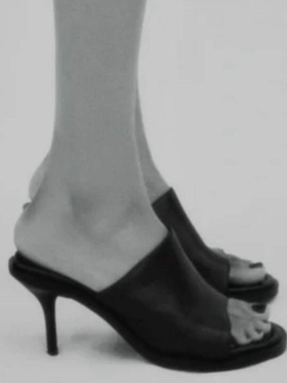Zara Black 100%  Leather Open-Toe Mule Heels size 36 women’s or 6